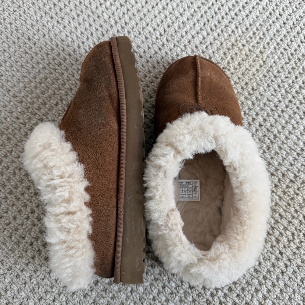 Brown UGG Suede Shearling Slippers